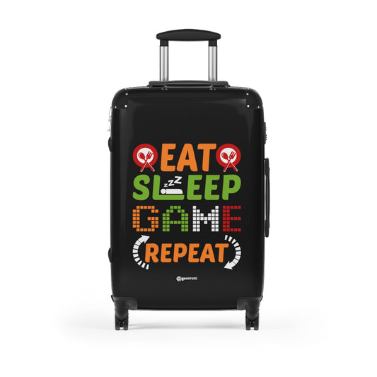 Eat Sleep Game Repeat Gamer Gaming Suitcase-Bags-Geotrott