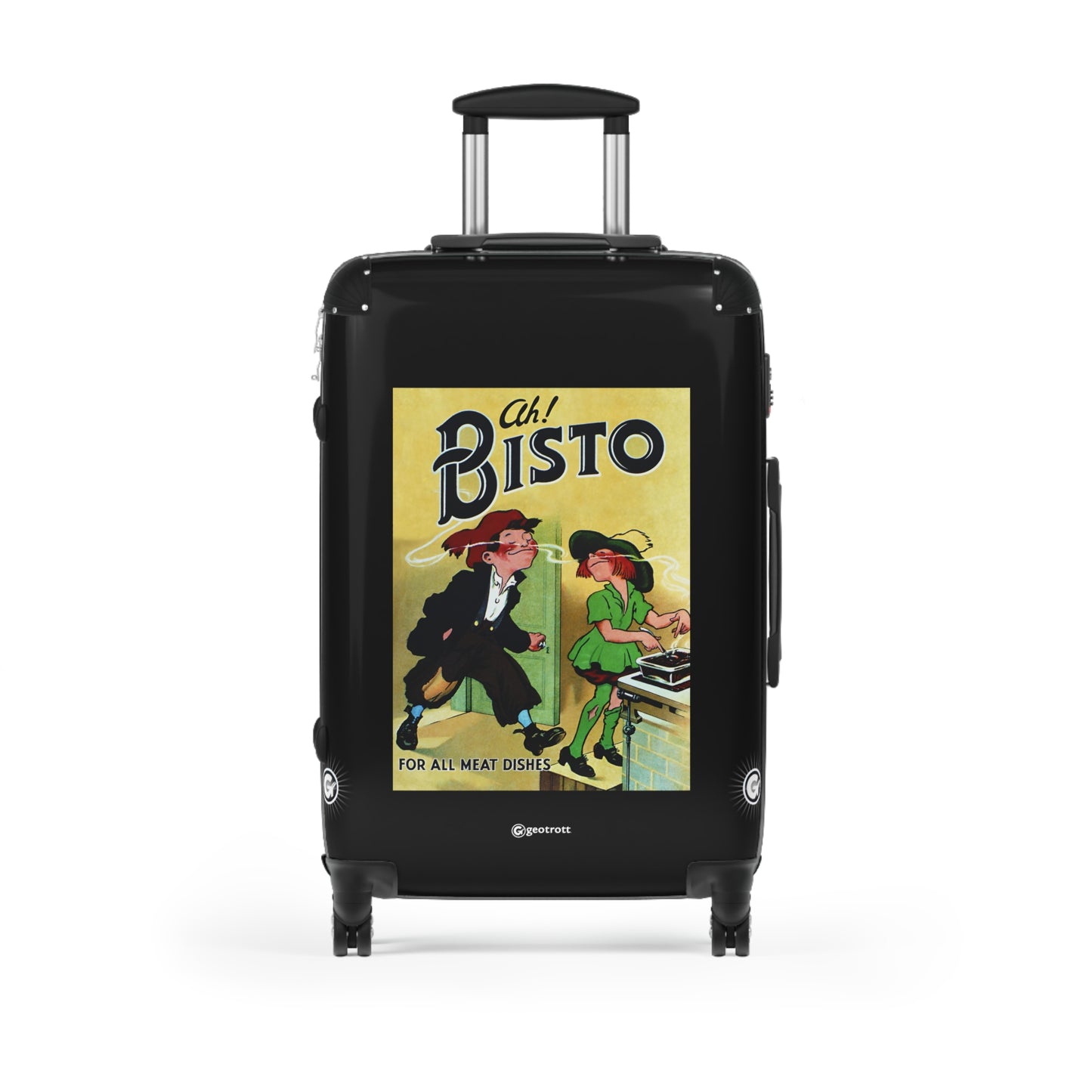 Ah Bisto For All Meat Dishes Vintage Posters Retro Ad Luggage Bag Rolling Suitcase Spinner