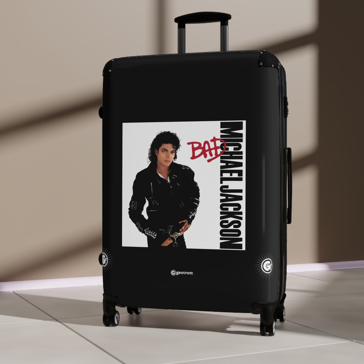 Michael Jackson Bad Eighties Music Album Luggage Bag Rolling Suitcase Spinner