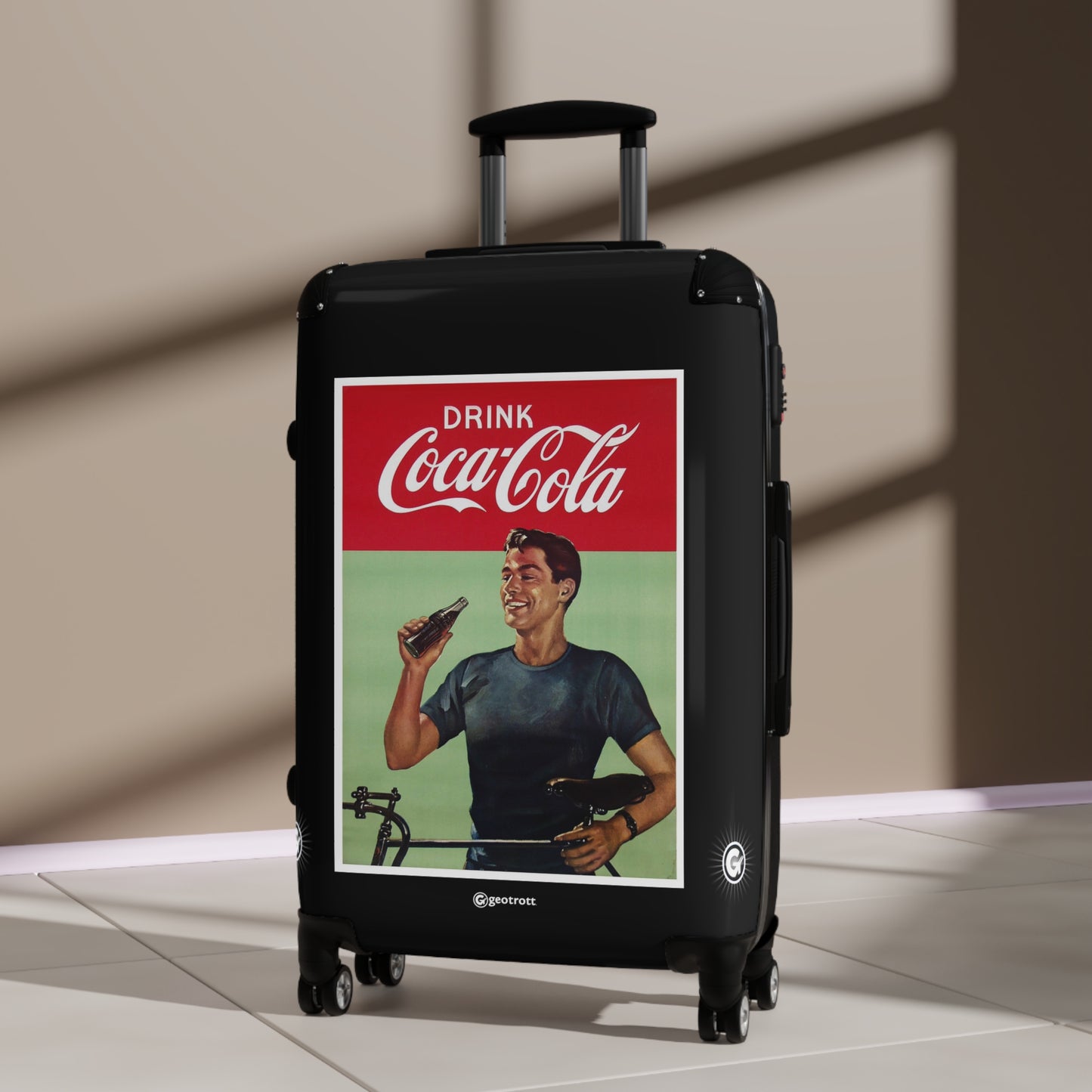 Drink Coca-Cola Handsome Fit Man Vintage Posters Retro Ad Luggage Bag Rolling Suitcase Spinner