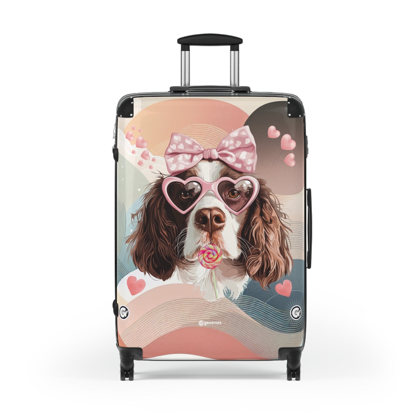 Lovable Springer Spaniel Whimsy Luggage Bag Rolling Suitcase Spinner