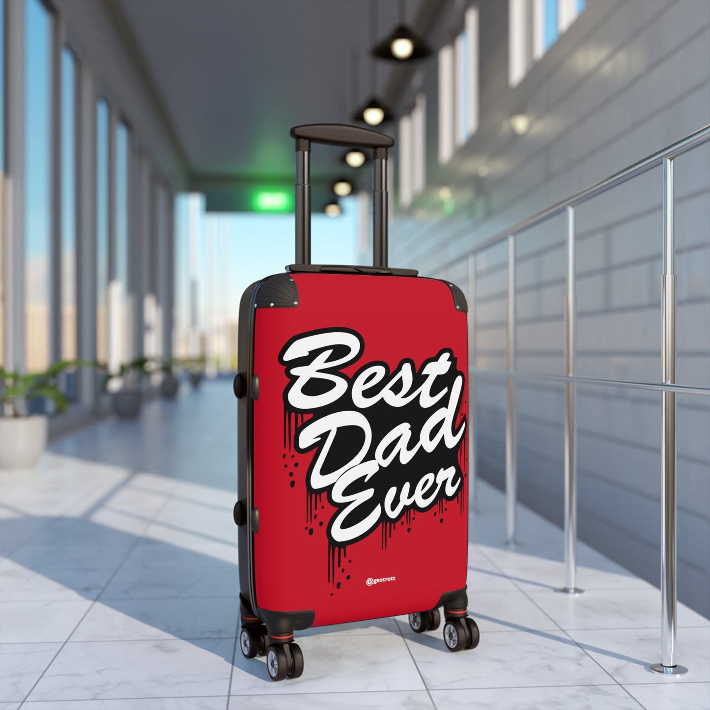 Best Dad Ever Red Emotive Inspirational Fathers Day Luggage Bag Rolling Suitcase Travel Accessories