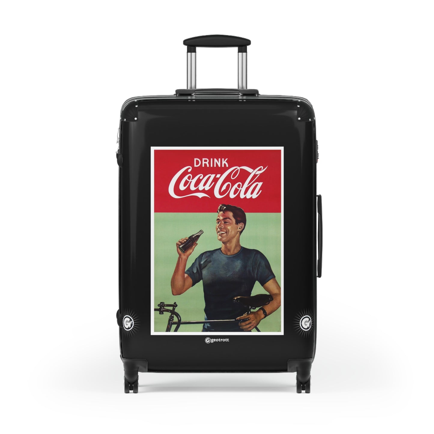 Drink Coca-Cola Handsome Fit Man Vintage Posters Retro Ad Luggage Bag Rolling Suitcase Spinner