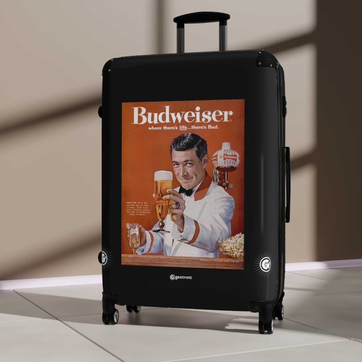 Where there is life there's Budweiser Vintage Posters Retro Ad Luggage Bag Rolling Suitcase Spinner