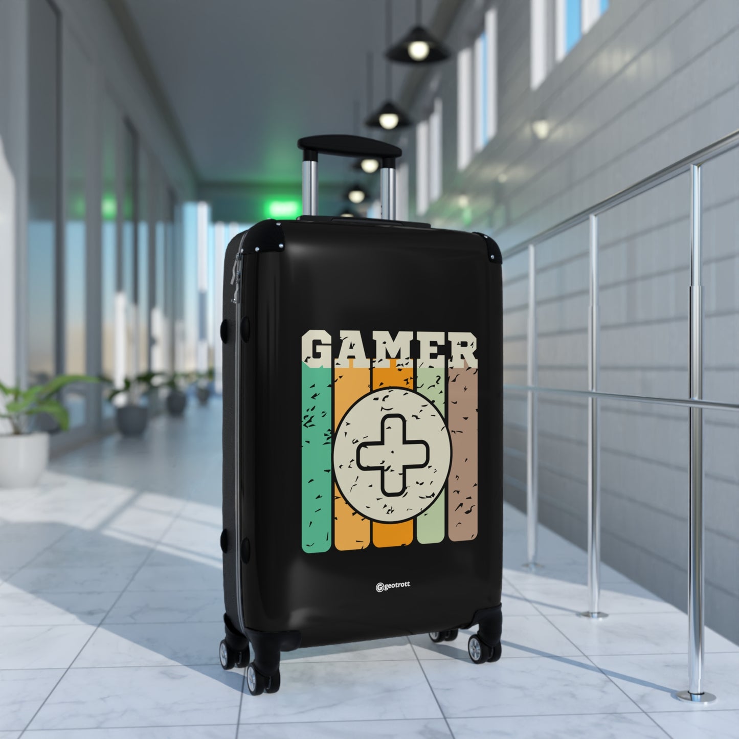 Gamer Plus Sign Gamer Gaming Suitcase-Bags-Geotrott