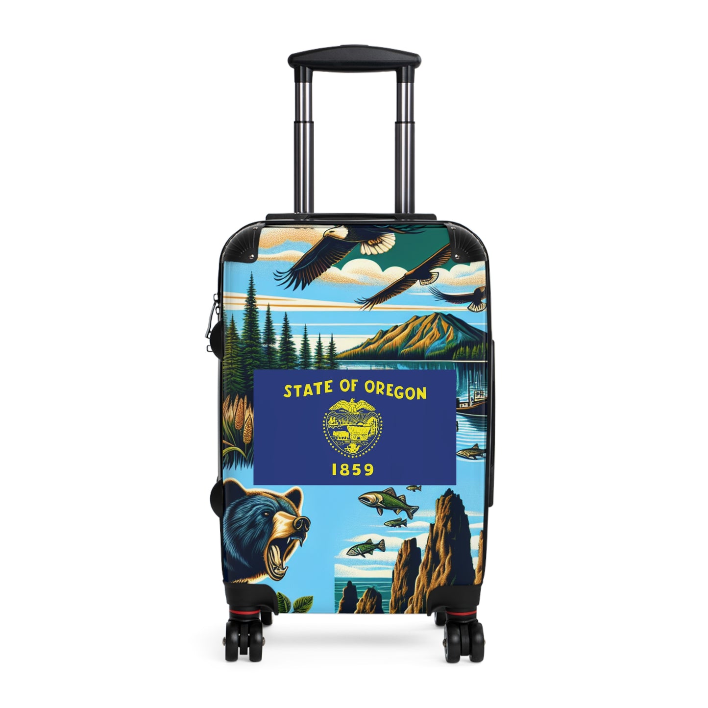 Oregon USA STATE FLAGS Luggage Bag Rolling Suitcase Travel Accessories