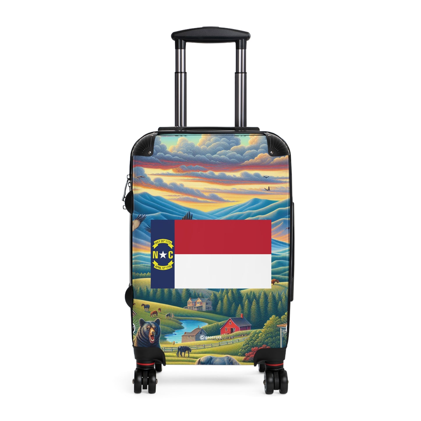 North Carolina USA STATE FLAGS Luggage Bag Rolling Suitcase Travel Accessories