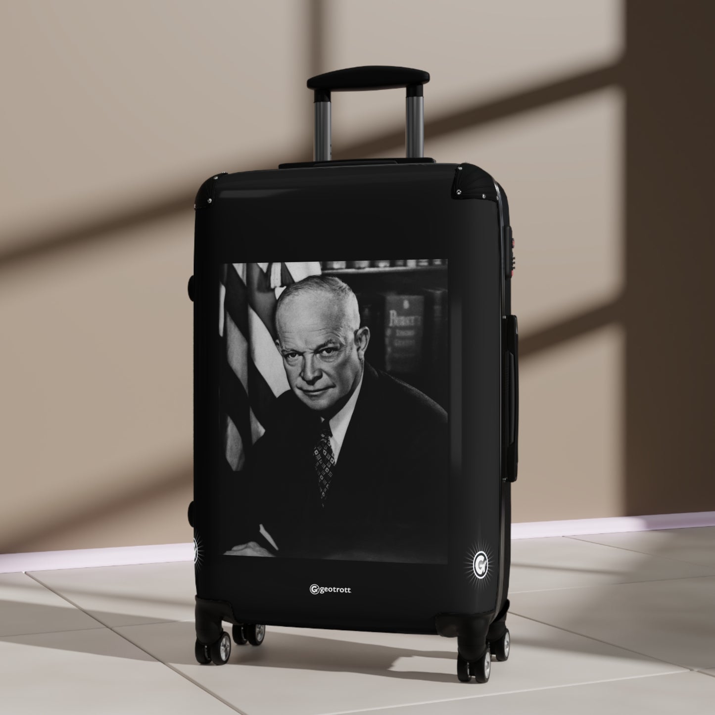 US President Dwight D. Eisenhower NARA 20TH CENTURY Photos Luggage Bag Rolling Suitcase Spinner