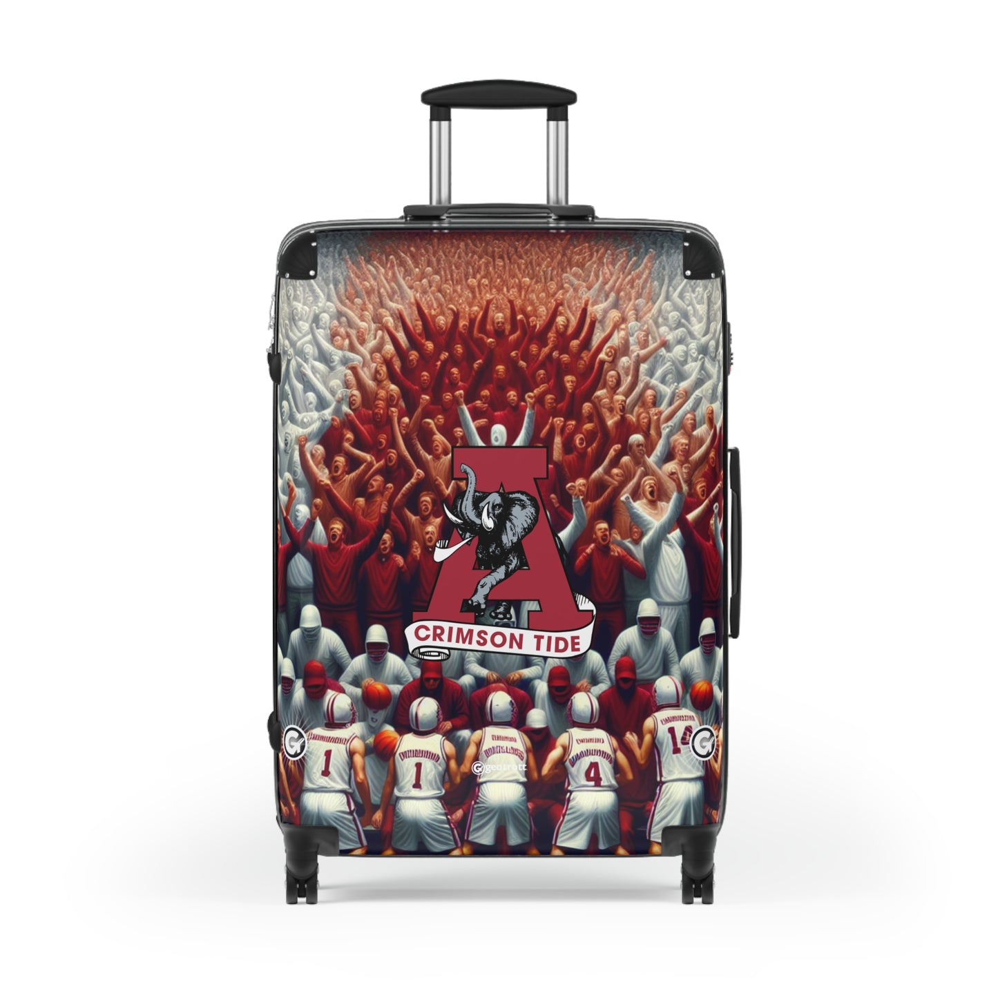 Alabama Crimson Tide Big Al College Team Luggage Bag Rolling Suitcase Spinner