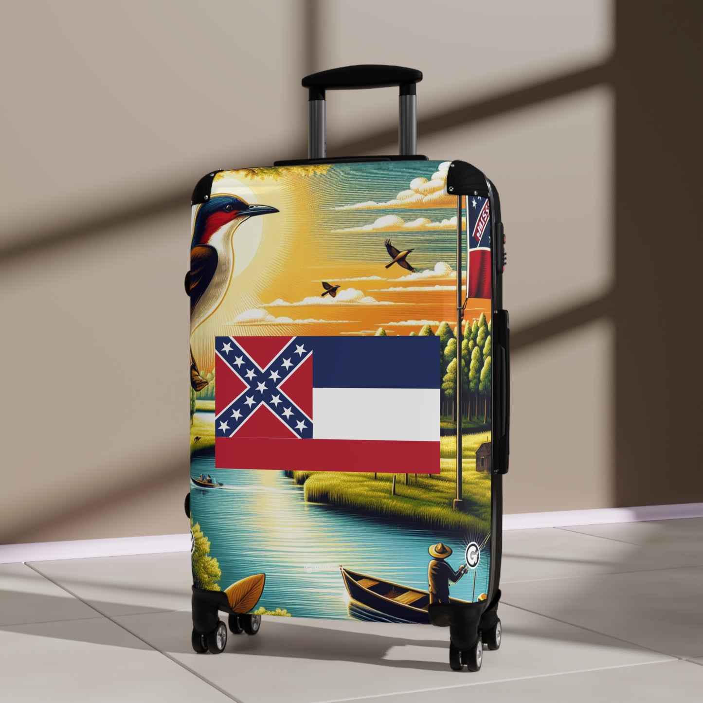 Mississippi USA STATE FLAGS Luggage Bag Rolling Suitcase Travel Accessories