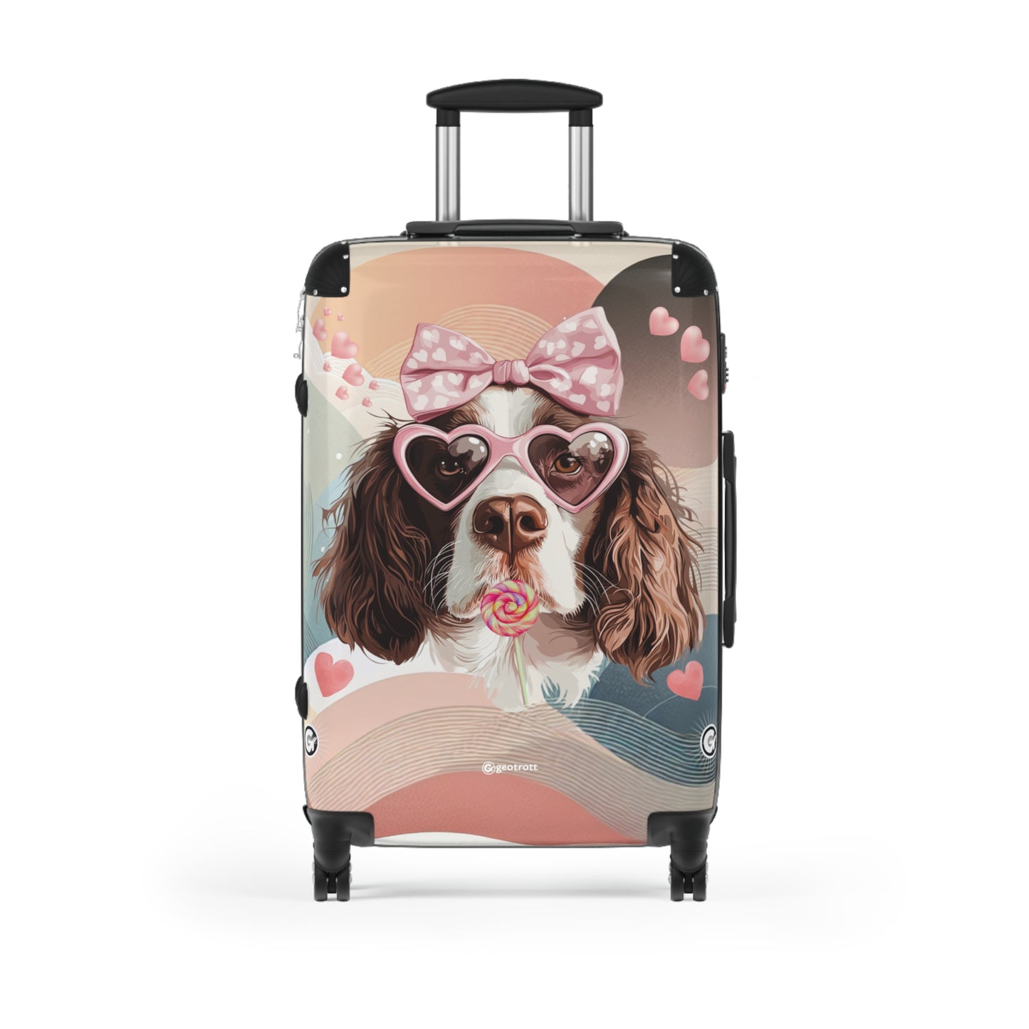 Lovable Springer Spaniel Whimsy Luggage Bag Rolling Suitcase Spinner