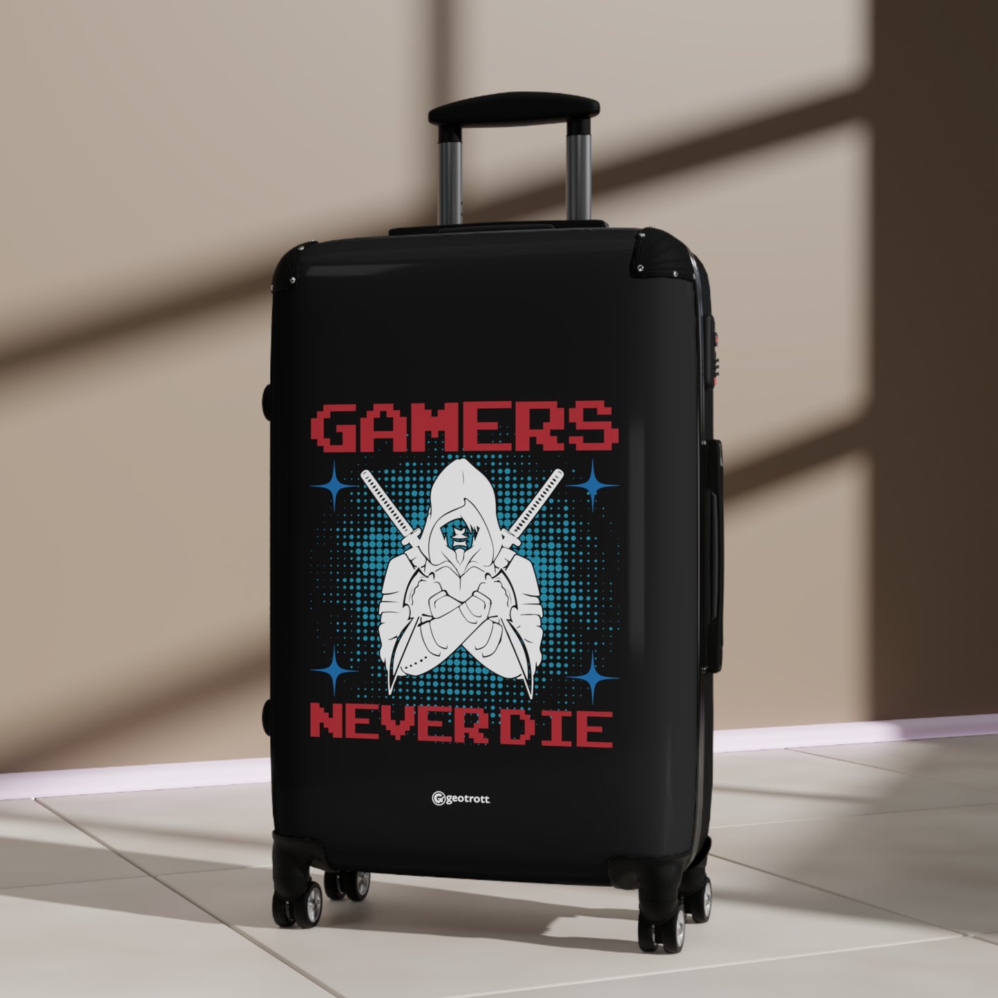 Gamers Never Die 3 Gamer Gaming Suitcase-Bags-Geotrott