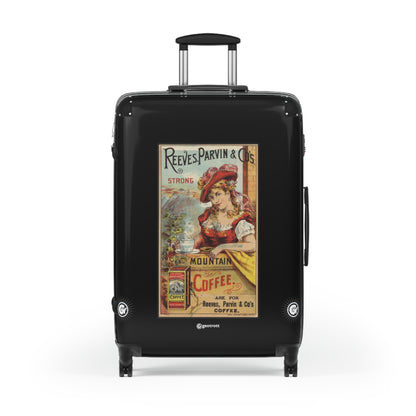 Reeves, Parvin & Co's strong Mountain Coffee Vintage Posters Retro Ad Luggage Bag Rolling Suitcase Spinner