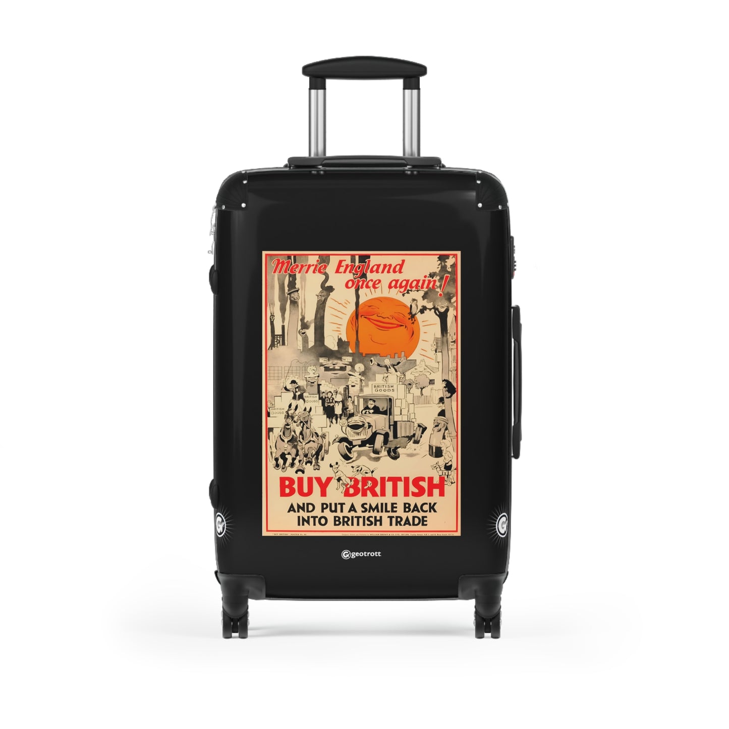 Merrie England once Again Buy British Vintage Posters Retro Ad Luggage Bag Rolling Suitcase Spinner