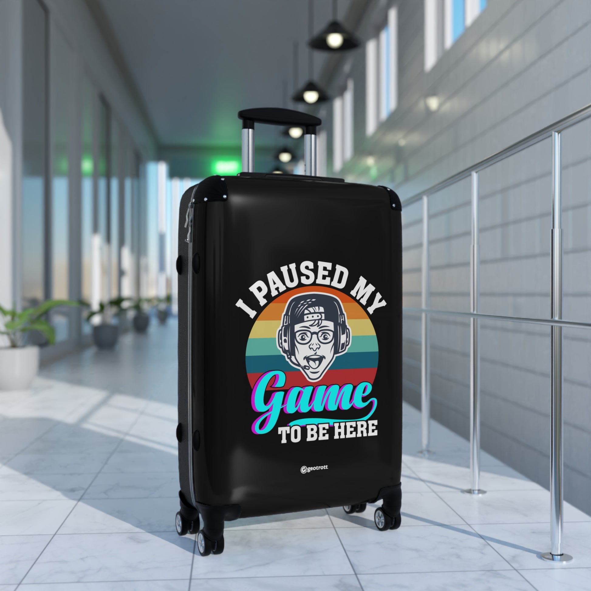 I paused my Game to be here Gamer Gaming Suitcase-Bags-Geotrott