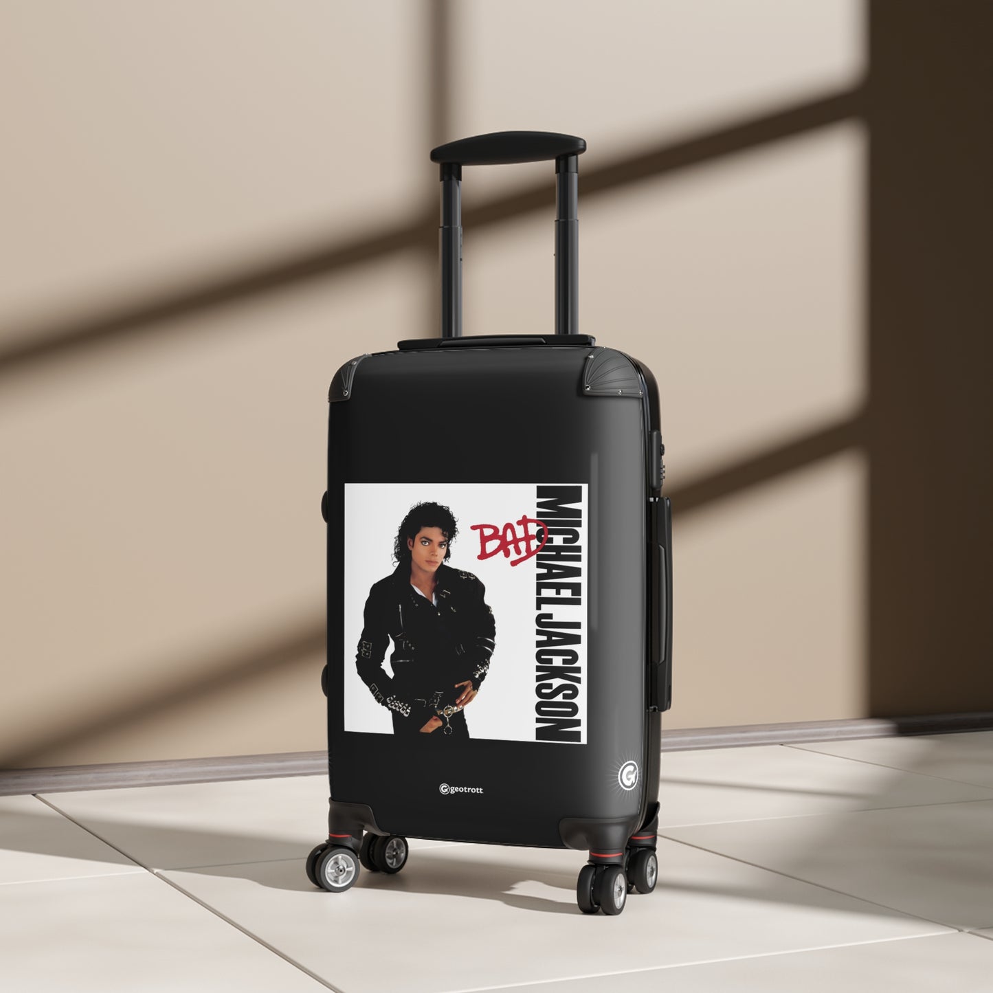 Michael Jackson Bad Eighties Music Album Luggage Bag Rolling Suitcase Spinner