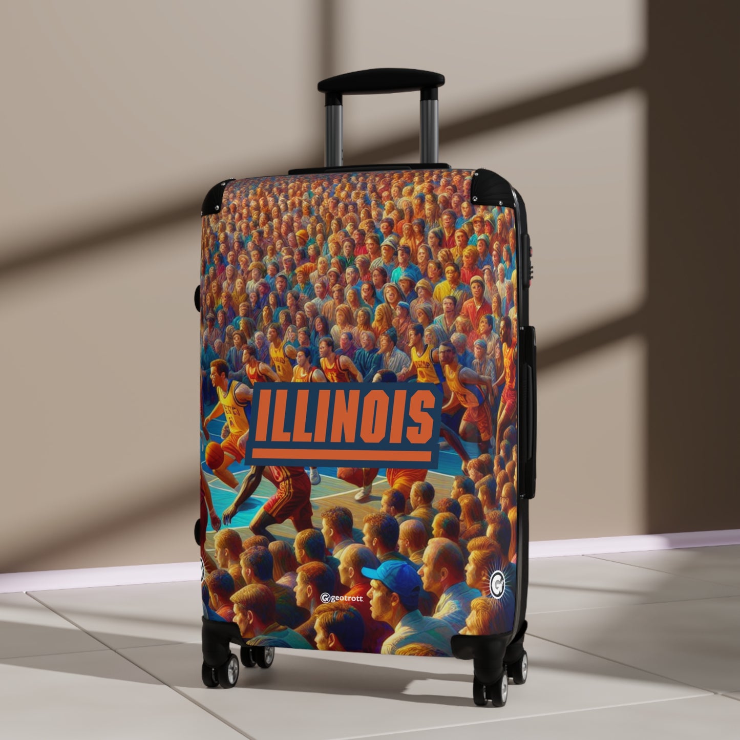 Illinois Fighting Illini men's Basketball Team Luggage Bag Rolling Suitcase Spinner