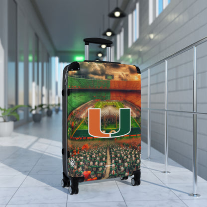 Miami University Hurricanes Football Team Luggage Bag Rolling Suitcase Spinner