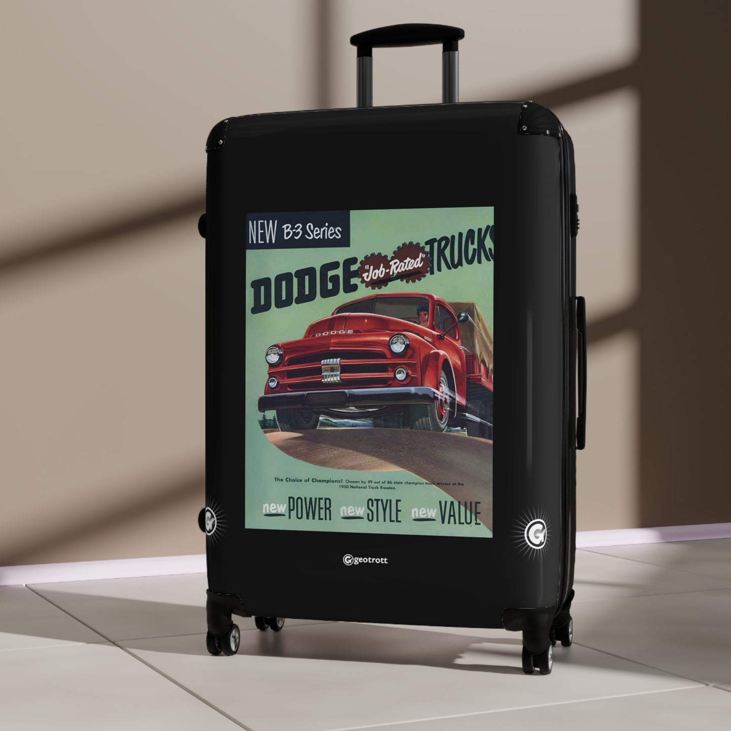 B3 Series Dodge Truck Vintage Posters Retro Ad Luggage Bag Rolling Suitcase Spinner