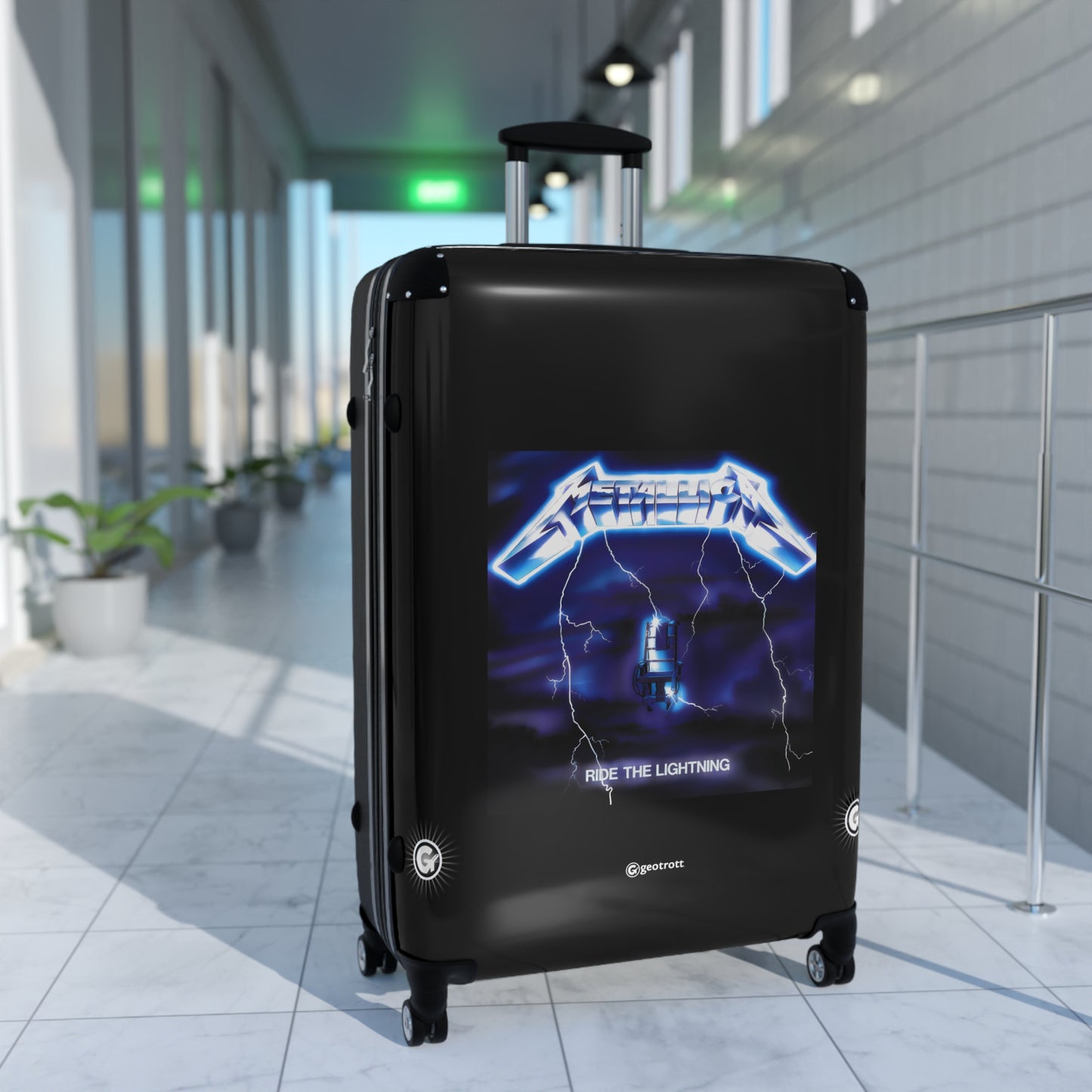 Metallica Ride the Lightning Eighties Music Album Luggage Bag Rolling Suitcase Spinner