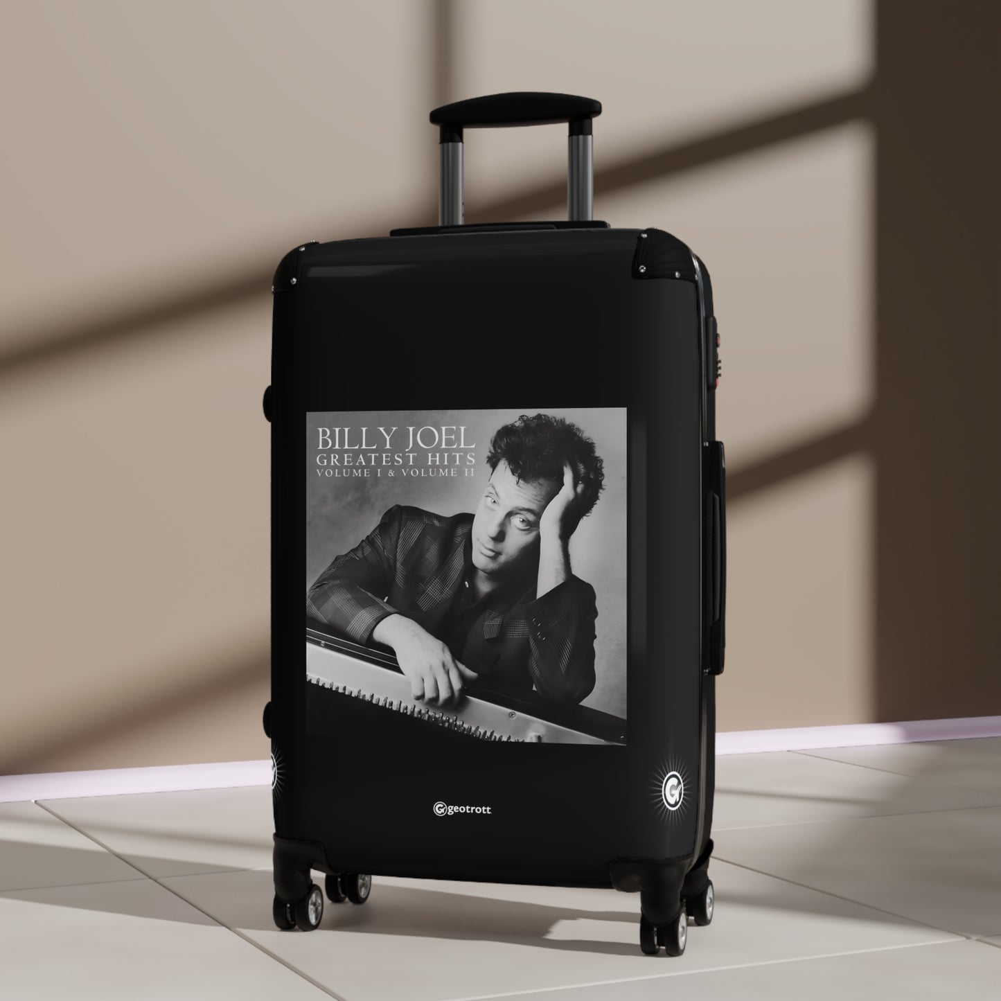 Billy Joel Greatest Hits Eighties Music Album Luggage Bag Rolling Suitcase Spinner