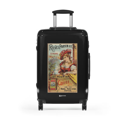 Reeves, Parvin & Co's strong Mountain Coffee Vintage Posters Retro Ad Luggage Bag Rolling Suitcase Spinner