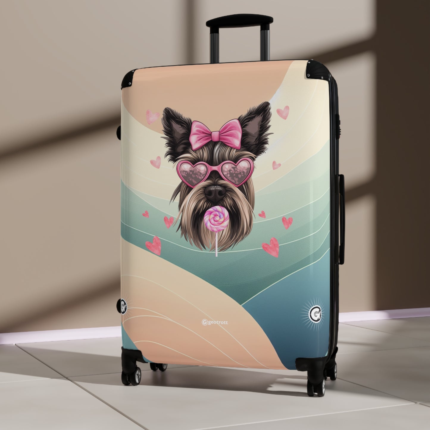 Glamorous Yorkshire Terrier Pup Elegance Luggage Bag Rolling Suitcase Spinner