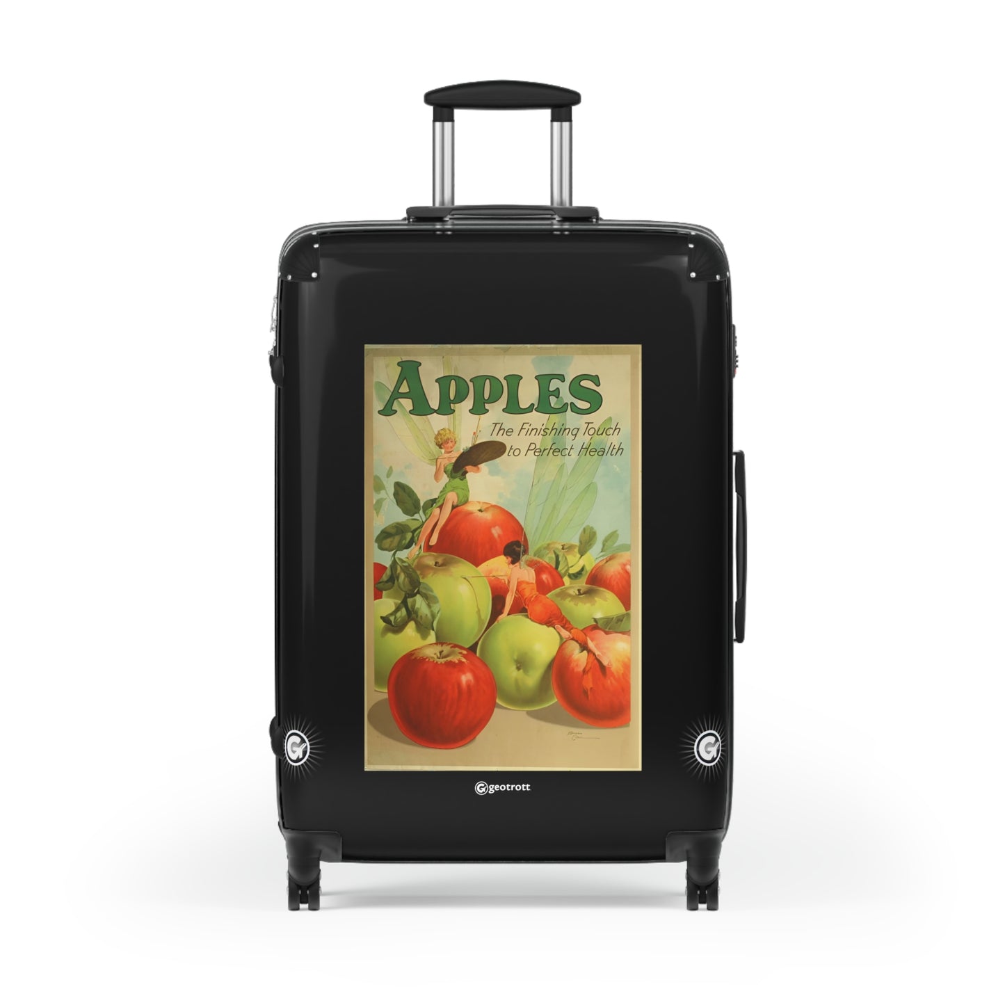 Apples The Finishing Touch to Perfect Health Vintage Posters Retro Ad Luggage Bag Rolling Suitcase Spinner