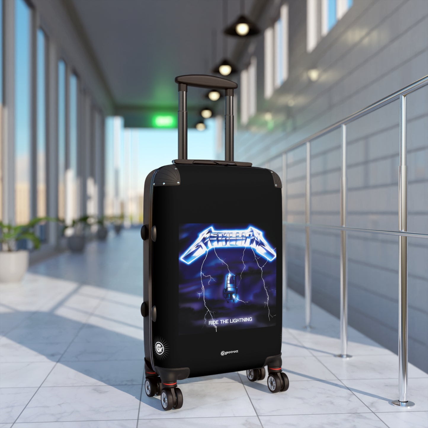 Metallica Ride the Lightning Eighties Music Album Luggage Bag Rolling Suitcase Spinner