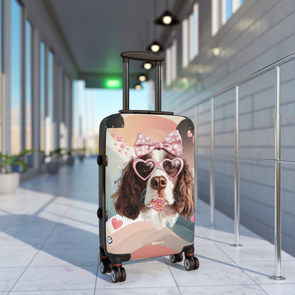 Lovable Springer Spaniel Whimsy Luggage Bag Rolling Suitcase Spinner