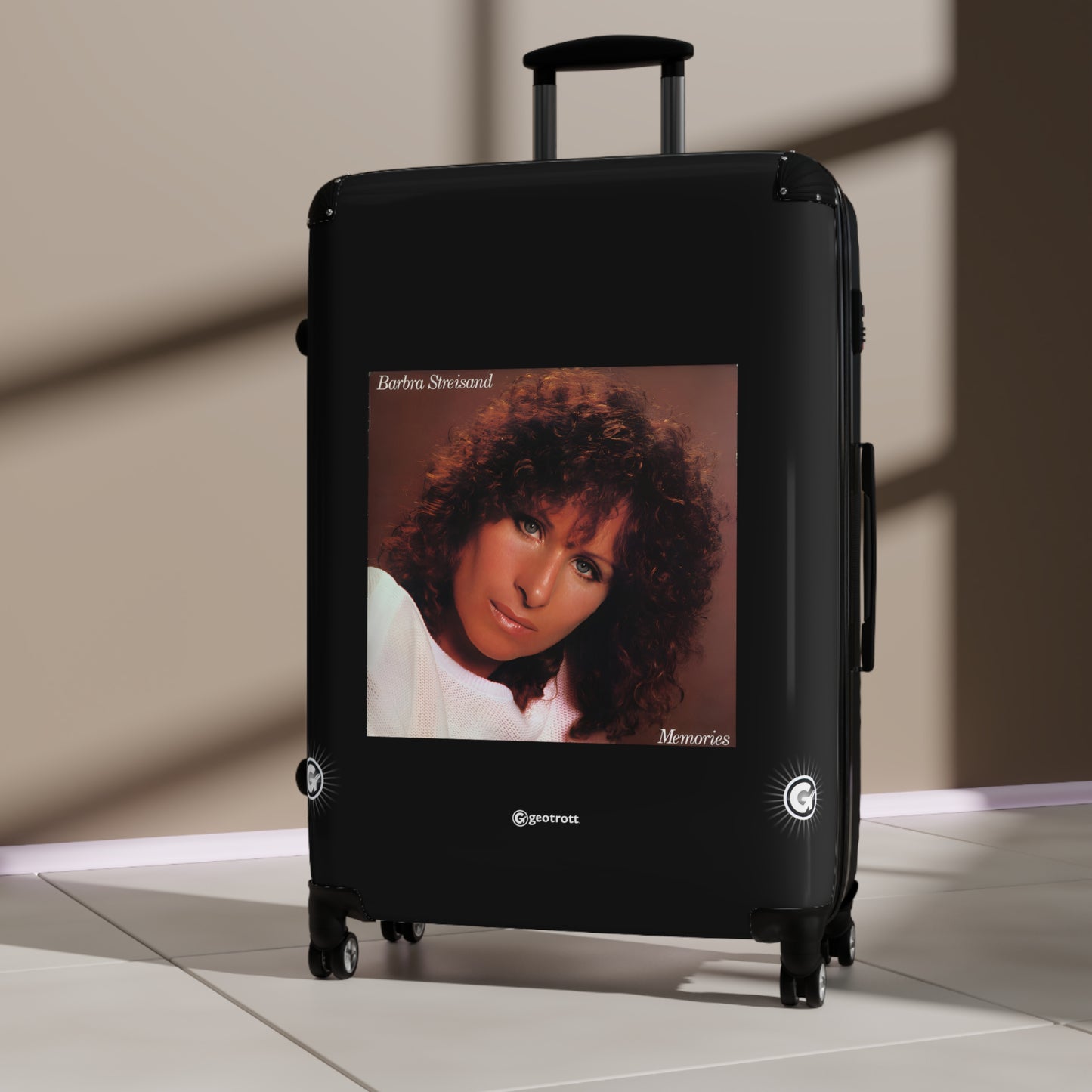 Barbara Streisand Memories Eighties Music Album Luggage Bag Rolling Suitcase Spinner