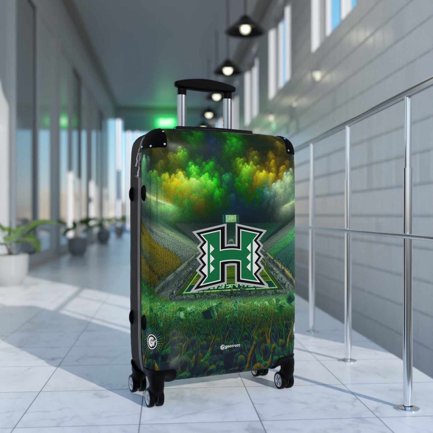 The Hawaii University Mānoa Rainbow Warriors Team Luggage Bag Rolling Suitcase Spinner