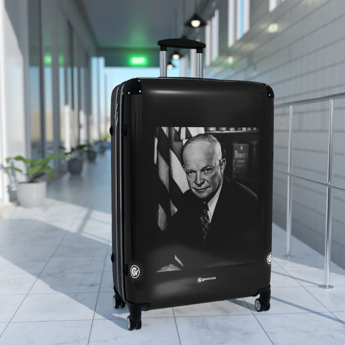 US President Dwight D. Eisenhower NARA 20TH CENTURY Photos Luggage Bag Rolling Suitcase Spinner