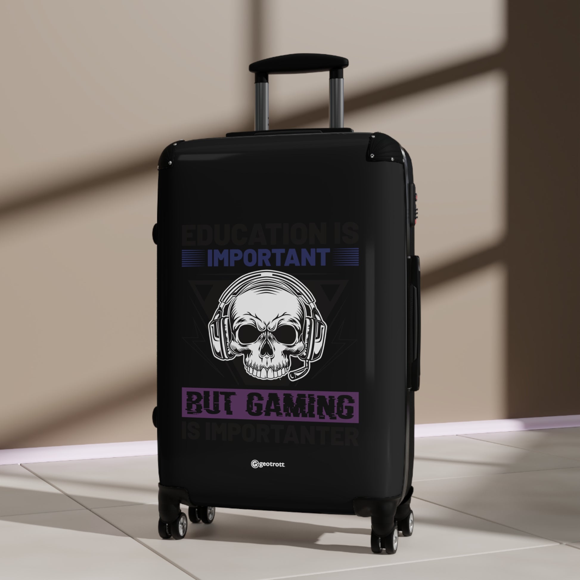 Education is Important but Gaming is Importanter Gamer Gaming Suitcase-Bags-Geotrott