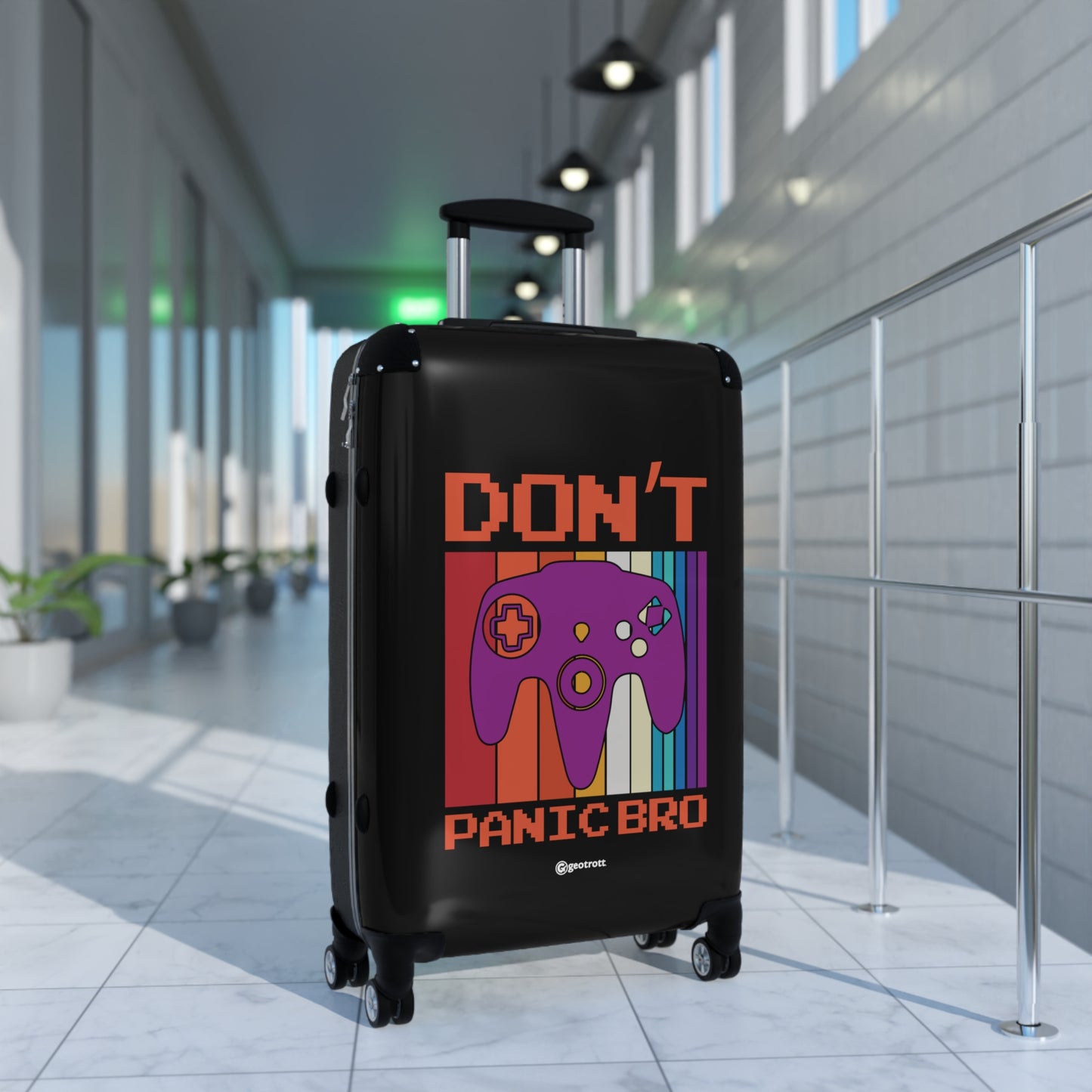 Don't Panic Bro Gamer Gaming Suitcase-Bags-Geotrott