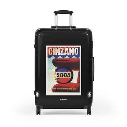 Cinzano Soda Aperitivo Dissetante Gradevolmente Amaro Vintage Posters Retro Ad Luggage Bag Rolling Suitcase Spinner