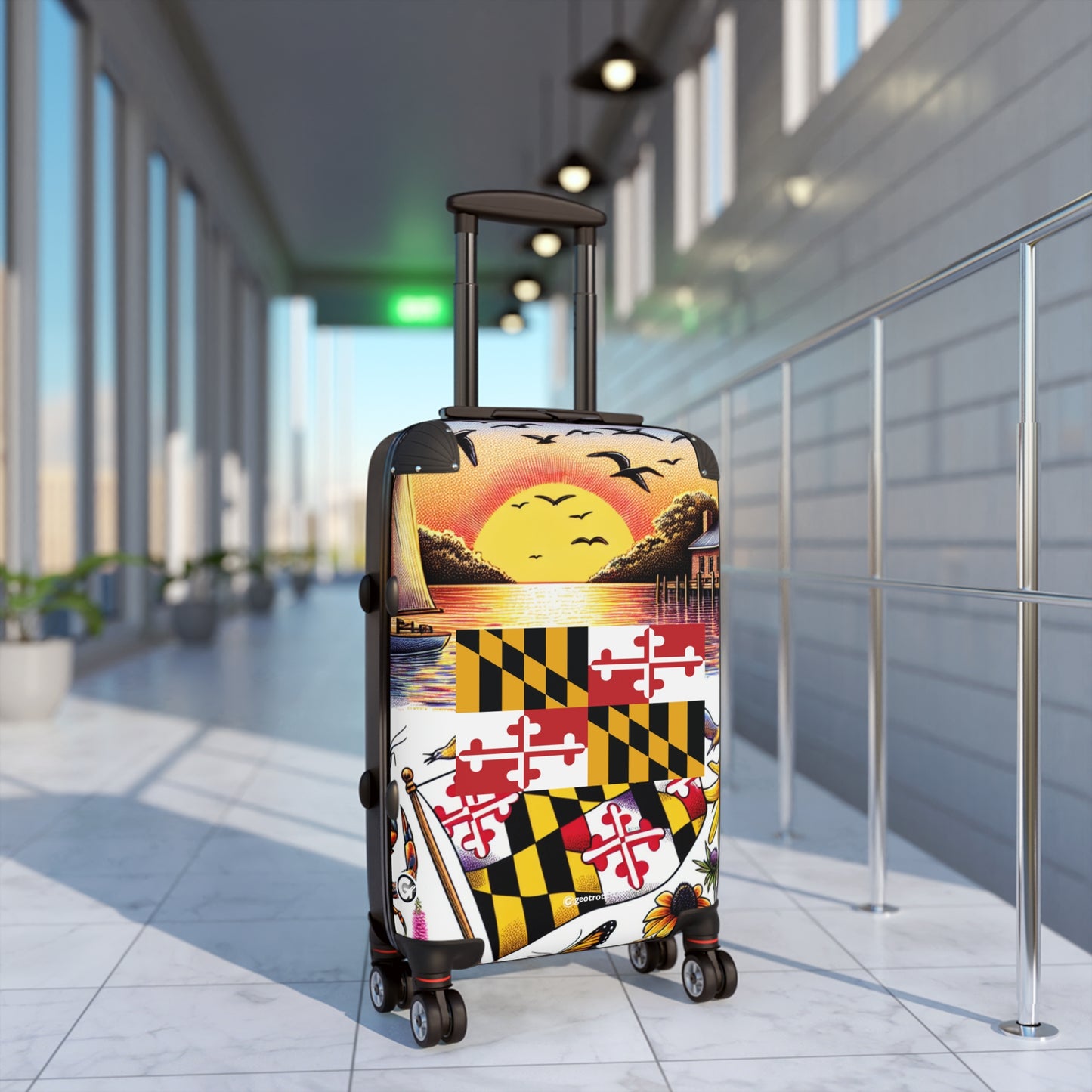 Maryland USA STATE FLAGS Luggage Bag Rolling Suitcase Travel Accessories