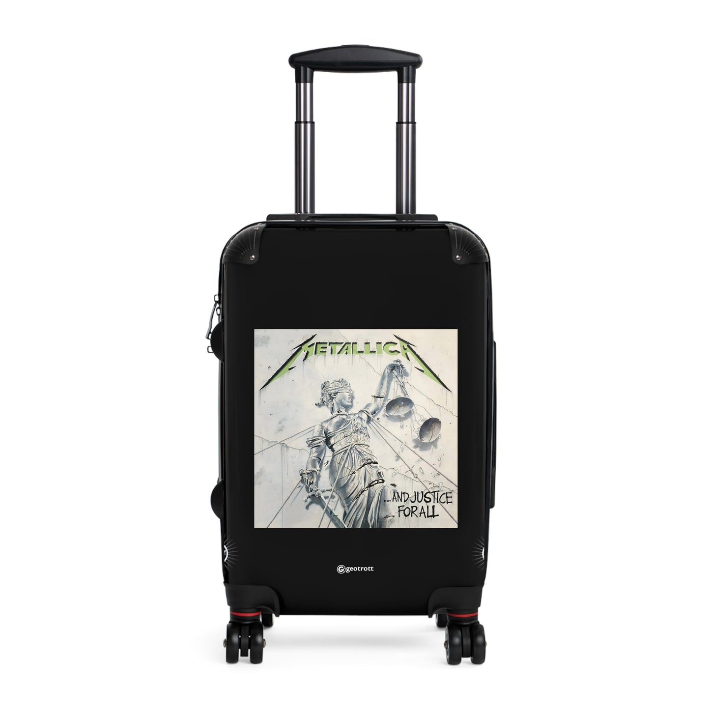 Metallica And Justice For All Eighties Music Album Luggage Bag Rolling Suitcase Spinner