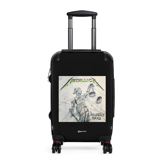 Metallica And Justice For All Eighties Music Album Luggage Bag Rolling Suitcase Spinner