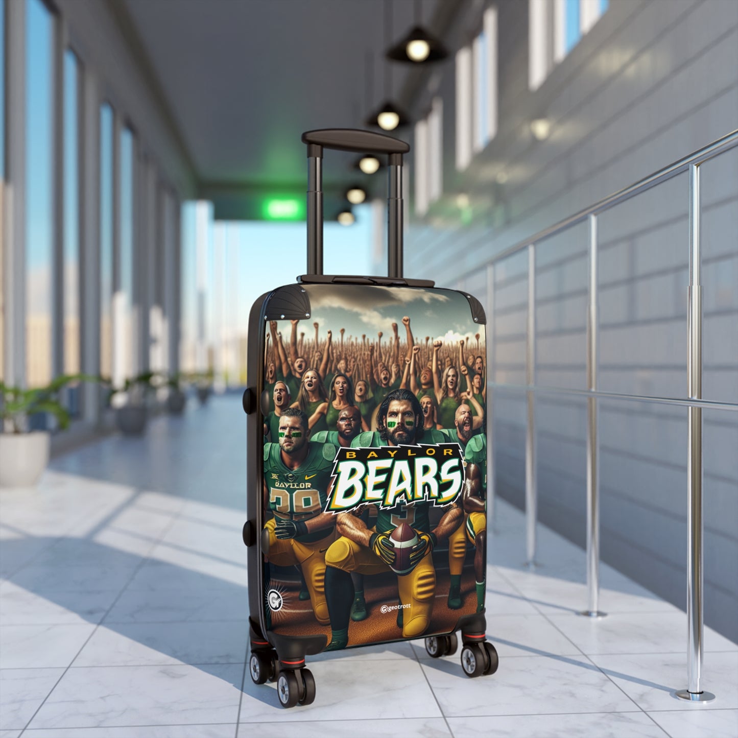 Baylor University Bears Football Team Luggage Bag Rolling Suitcase Spinner