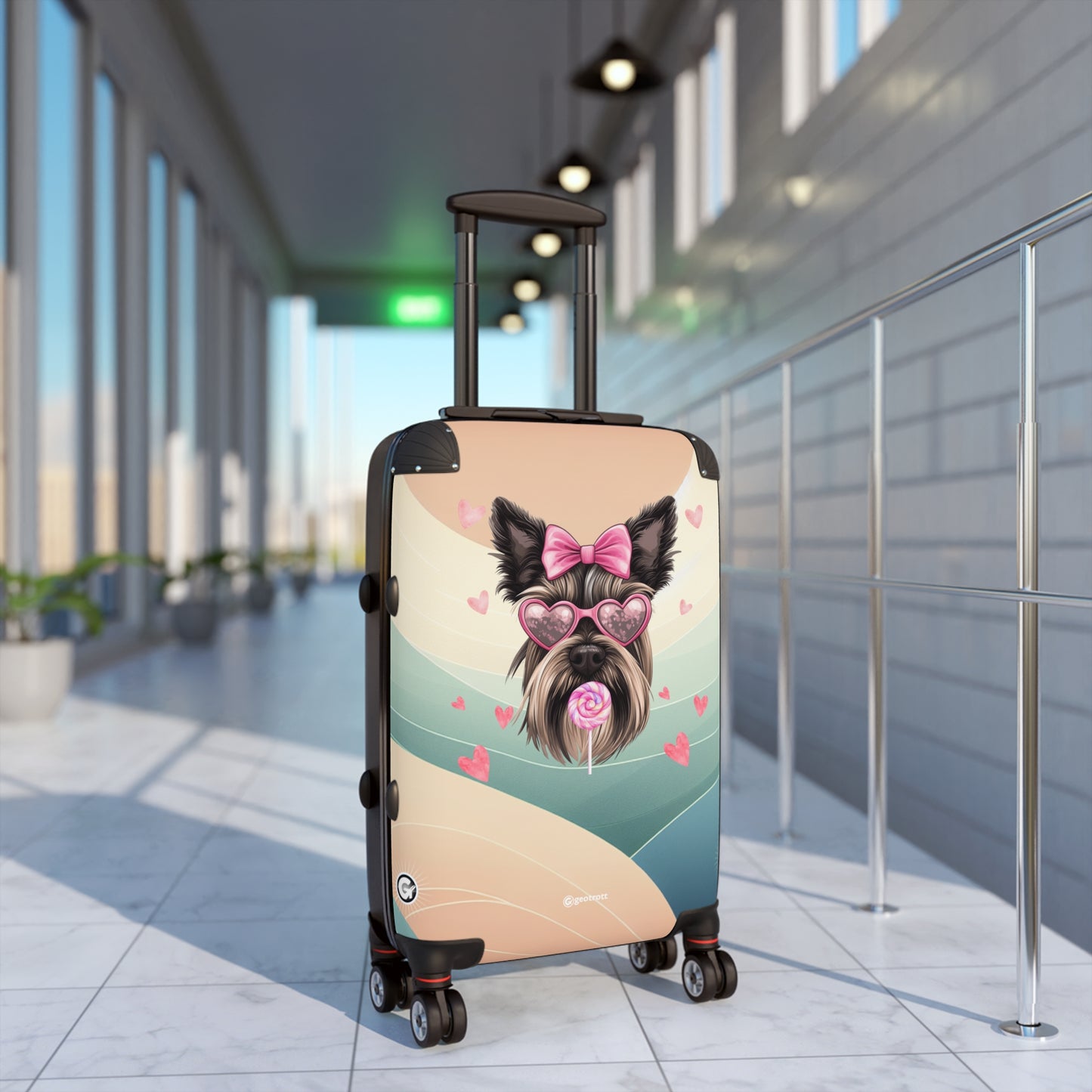 Glamorous Yorkshire Terrier Pup Elegance Luggage Bag Rolling Suitcase Spinner