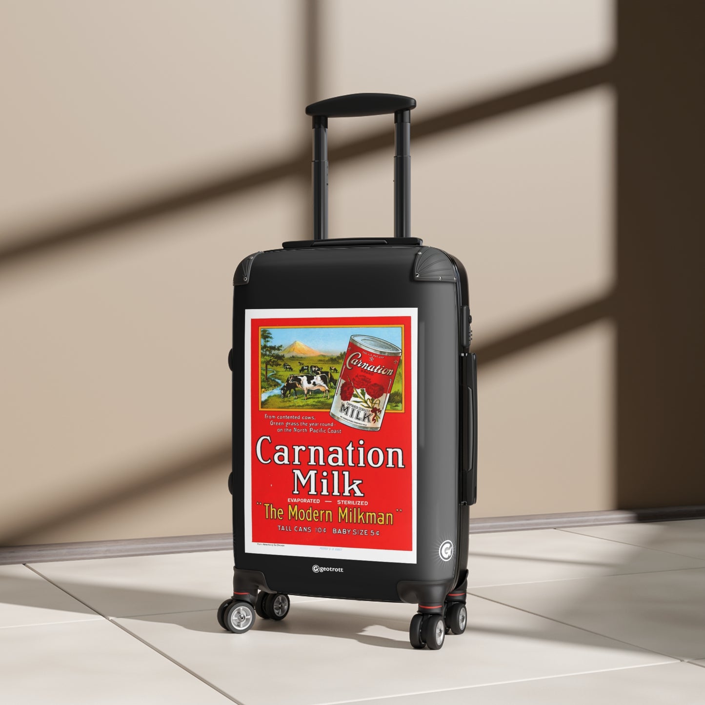 The Modern Milkman Carnation Milk Vintage Posters Retro Ad Luggage Bag Rolling Suitcase Spinner