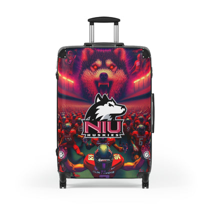 Northern Illinois University Huskies Football Team Luggage Bag Rolling Suitcase Spinner