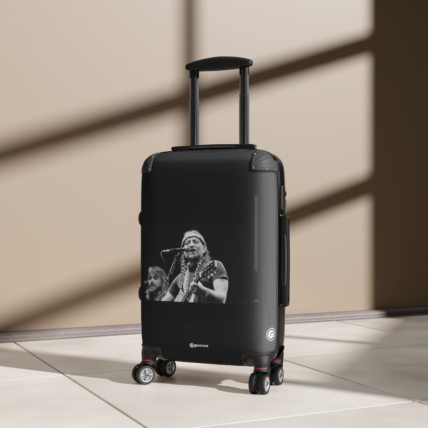 WillieNelson Playing Guitar and Singing Luggage Bag Rolling Suitcase Spinner