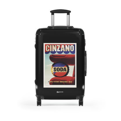 Cinzano Soda Aperitivo Dissetante Gradevolmente Amaro Vintage Posters Retro Ad Luggage Bag Rolling Suitcase Spinner