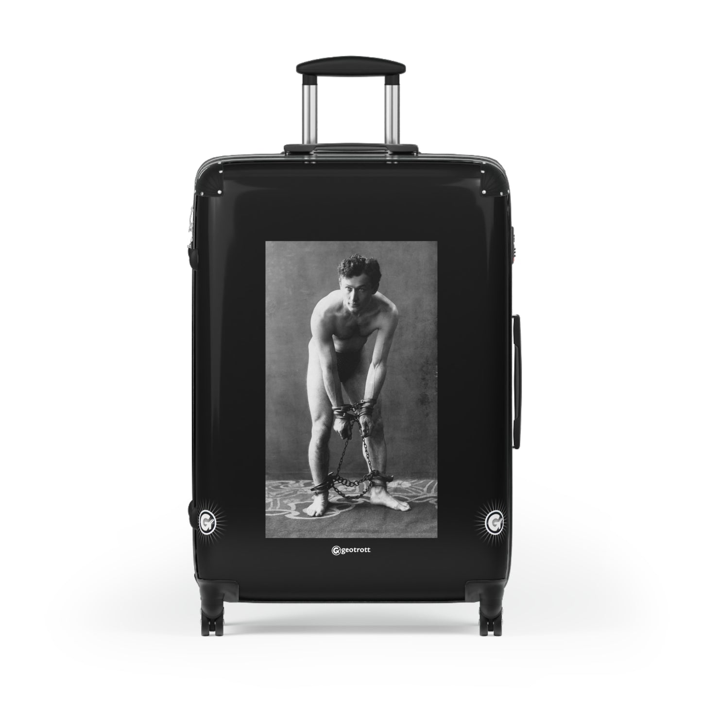 Harry Houdini in chains 1906 wily escape artist in handcuff 20TH CENTURY Photos Luggage Bag Rolling Suitcase Spinner