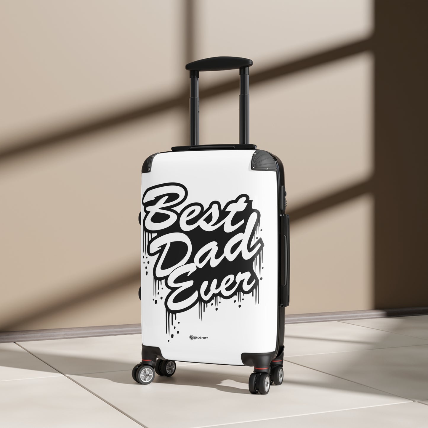 Best Dad Ever White Emotive Inspirational Fathers Day Luggage Bag Rolling Suitcase Travel Accessories