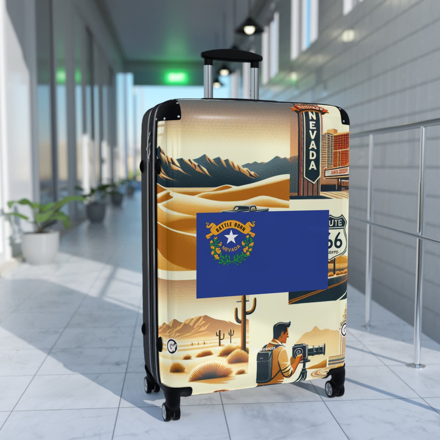 Nevada USA STATE FLAGS Luggage Bag Rolling Suitcase Travel Accessories