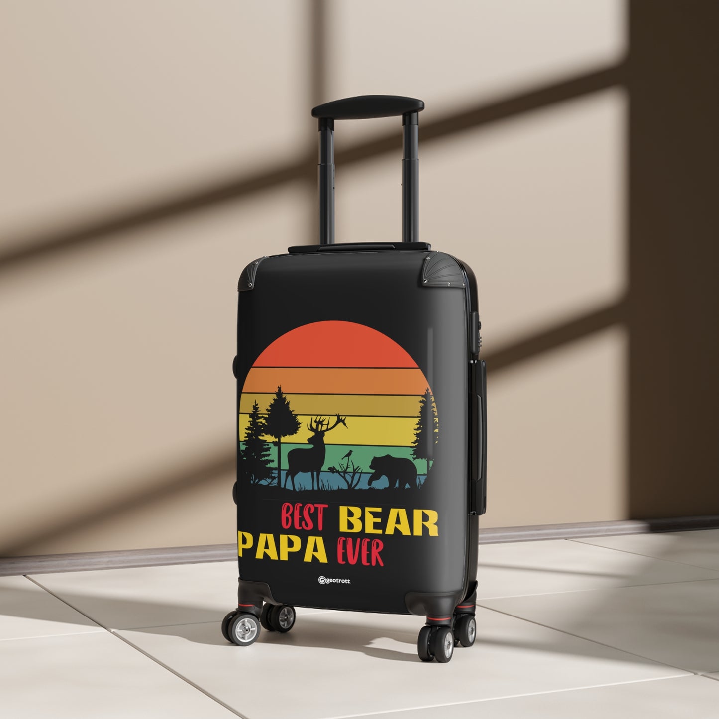 Best Papa Bear Ever Emotive Inspirational Fathers Day Luggage Bag Rolling Suitcase Travel Accessories