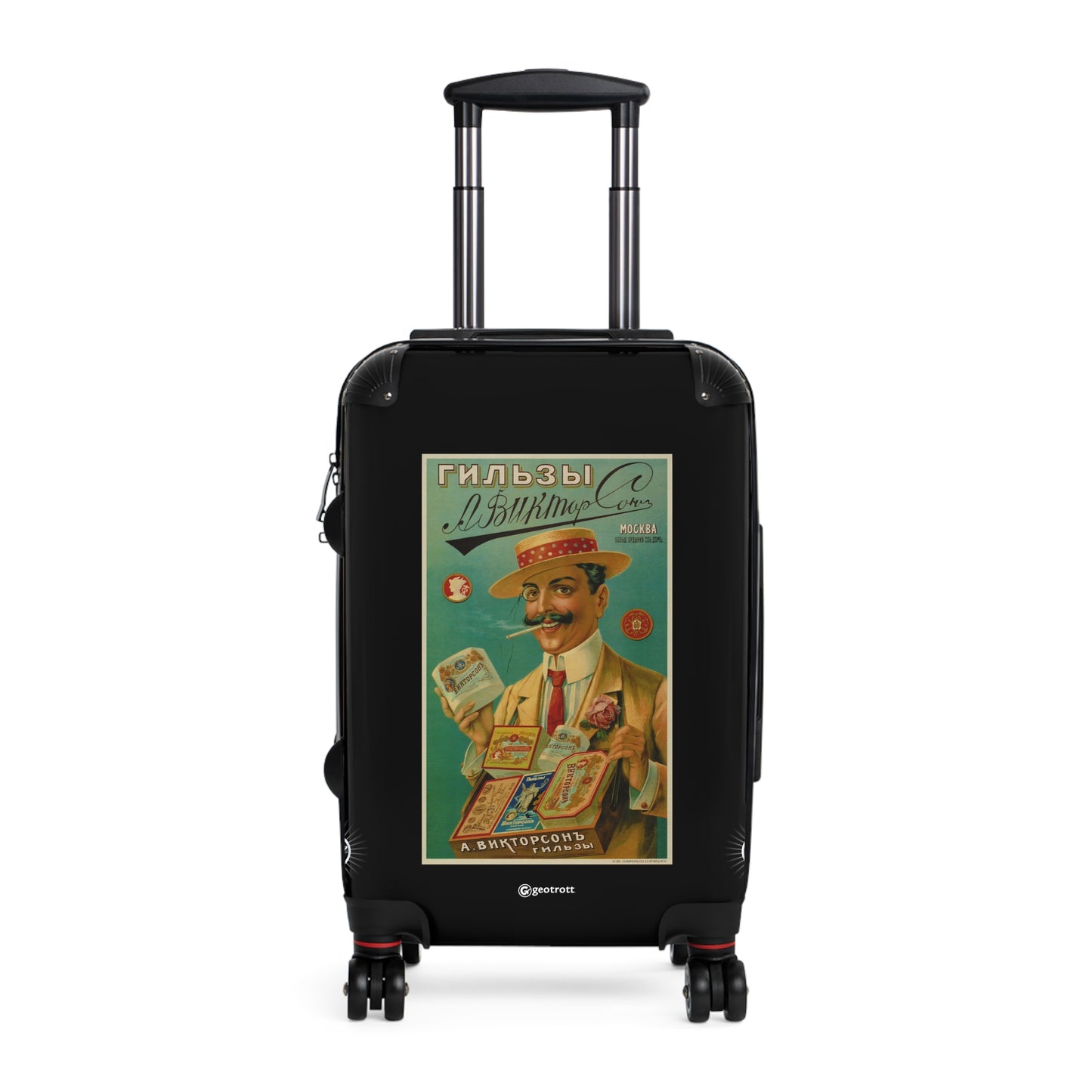 Viktorson Cigarette Papers Vintage Posters Retro Ad Luggage Bag Rolling Suitcase Spinner